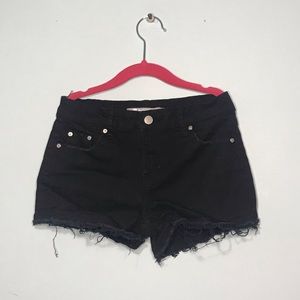 Girls black denim shorts! Perfect condition!